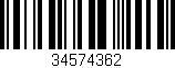 Código de barras (EAN, GTIN, SKU, ISBN): '34574362'