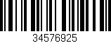 Código de barras (EAN, GTIN, SKU, ISBN): '34576925'
