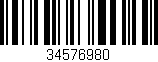 Código de barras (EAN, GTIN, SKU, ISBN): '34576980'