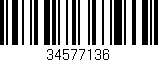 Código de barras (EAN, GTIN, SKU, ISBN): '34577136'