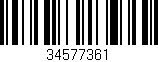 Código de barras (EAN, GTIN, SKU, ISBN): '34577361'