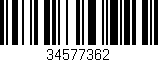 Código de barras (EAN, GTIN, SKU, ISBN): '34577362'