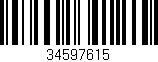 Código de barras (EAN, GTIN, SKU, ISBN): '34597615'