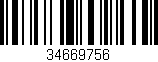 Código de barras (EAN, GTIN, SKU, ISBN): '34669756'