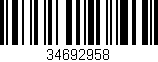 Código de barras (EAN, GTIN, SKU, ISBN): '34692958'
