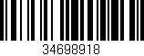 Código de barras (EAN, GTIN, SKU, ISBN): '34698918'