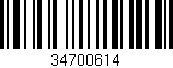 Código de barras (EAN, GTIN, SKU, ISBN): '34700614'