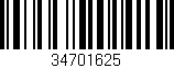 Código de barras (EAN, GTIN, SKU, ISBN): '34701625'