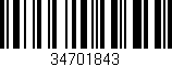 Código de barras (EAN, GTIN, SKU, ISBN): '34701843'