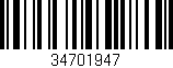 Código de barras (EAN, GTIN, SKU, ISBN): '34701947'