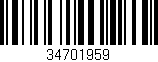 Código de barras (EAN, GTIN, SKU, ISBN): '34701959'