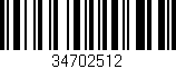 Código de barras (EAN, GTIN, SKU, ISBN): '34702512'