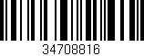 Código de barras (EAN, GTIN, SKU, ISBN): '34708816'