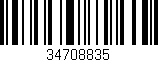 Código de barras (EAN, GTIN, SKU, ISBN): '34708835'