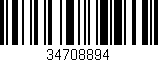 Código de barras (EAN, GTIN, SKU, ISBN): '34708894'