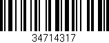 Código de barras (EAN, GTIN, SKU, ISBN): '34714317'