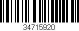 Código de barras (EAN, GTIN, SKU, ISBN): '34715920'