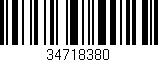 Código de barras (EAN, GTIN, SKU, ISBN): '34718380'