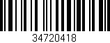 Código de barras (EAN, GTIN, SKU, ISBN): '34720418'