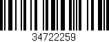 Código de barras (EAN, GTIN, SKU, ISBN): '34722259'