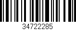 Código de barras (EAN, GTIN, SKU, ISBN): '34722285'