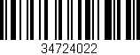 Código de barras (EAN, GTIN, SKU, ISBN): '34724022'