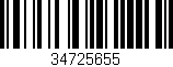 Código de barras (EAN, GTIN, SKU, ISBN): '34725655'