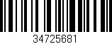 Código de barras (EAN, GTIN, SKU, ISBN): '34725681'