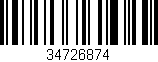 Código de barras (EAN, GTIN, SKU, ISBN): '34726874'