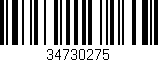 Código de barras (EAN, GTIN, SKU, ISBN): '34730275'