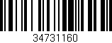 Código de barras (EAN, GTIN, SKU, ISBN): '34731160'