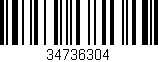 Código de barras (EAN, GTIN, SKU, ISBN): '34736304'