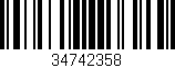 Código de barras (EAN, GTIN, SKU, ISBN): '34742358'
