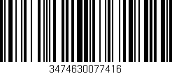 Código de barras (EAN, GTIN, SKU, ISBN): '3474630077416'