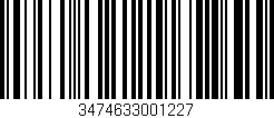 Código de barras (EAN, GTIN, SKU, ISBN): '3474633001227'