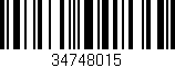 Código de barras (EAN, GTIN, SKU, ISBN): '34748015'