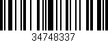 Código de barras (EAN, GTIN, SKU, ISBN): '34748337'