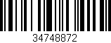 Código de barras (EAN, GTIN, SKU, ISBN): '34748872'