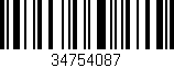 Código de barras (EAN, GTIN, SKU, ISBN): '34754087'