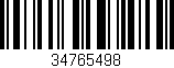 Código de barras (EAN, GTIN, SKU, ISBN): '34765498'
