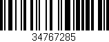 Código de barras (EAN, GTIN, SKU, ISBN): '34767285'