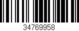 Código de barras (EAN, GTIN, SKU, ISBN): '34769958'