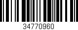 Código de barras (EAN, GTIN, SKU, ISBN): '34770960'