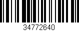 Código de barras (EAN, GTIN, SKU, ISBN): '34772640'