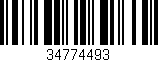 Código de barras (EAN, GTIN, SKU, ISBN): '34774493'