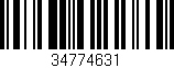 Código de barras (EAN, GTIN, SKU, ISBN): '34774631'