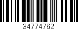 Código de barras (EAN, GTIN, SKU, ISBN): '34774762'
