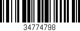 Código de barras (EAN, GTIN, SKU, ISBN): '34774798'
