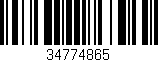 Código de barras (EAN, GTIN, SKU, ISBN): '34774865'