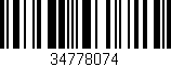 Código de barras (EAN, GTIN, SKU, ISBN): '34778074'